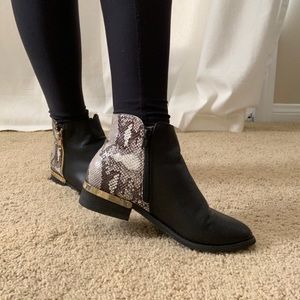 Snake print bootie